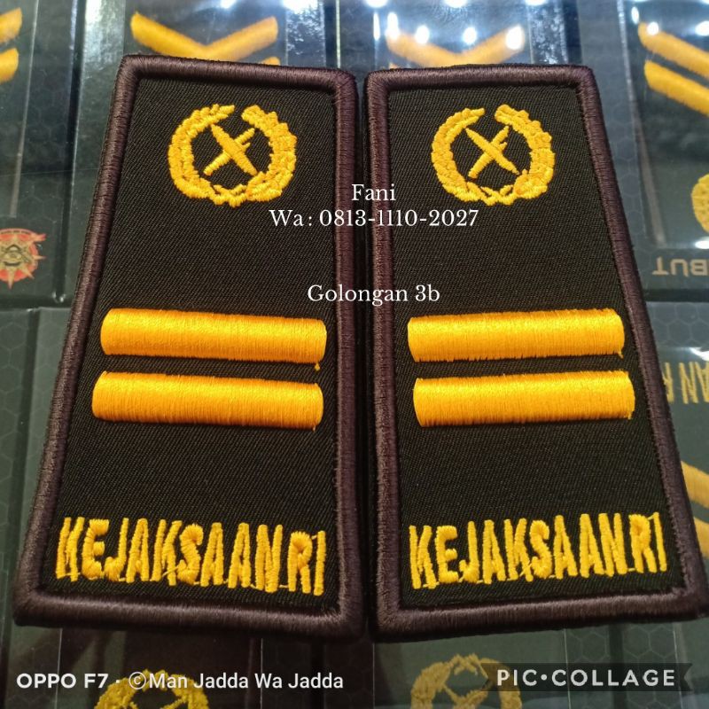 Pangkat PDH Bordir Kejaksaan RI Pangkat Kejaksaan RI Bordir Gol 3B.