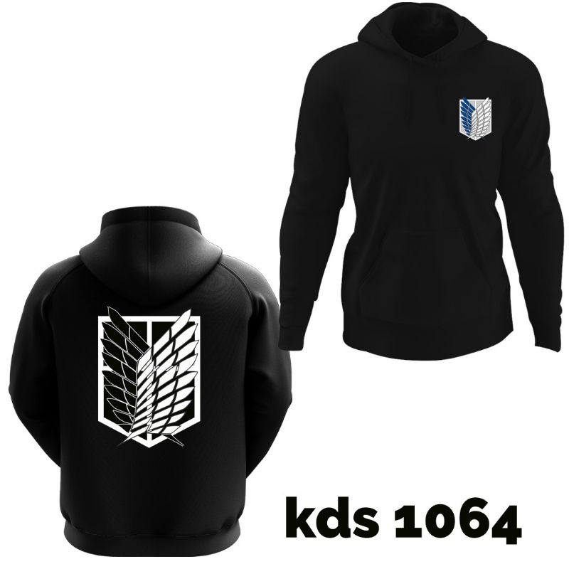 KDS-1064/HOODIE ATTACK TITAN FRONT BACK/HOODIE FLEECE PREMIUM GAMBAR PREMIUM