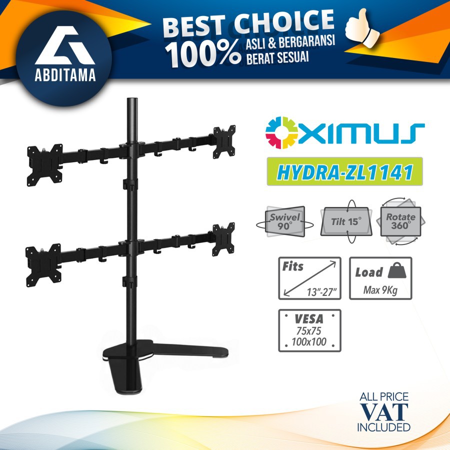 BRACKET MEJA LCD LED TV 4 Monitor 13&quot; - 27&quot; OXIMUS HYDRA ZL1141