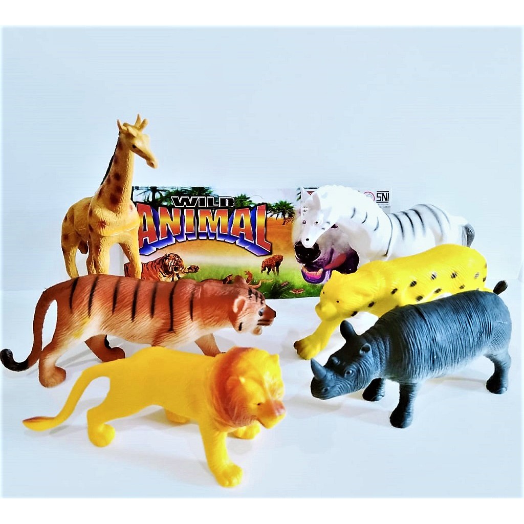 MAINAN BINATANG WILD ANIMAL BESAR ISI 6 PCS