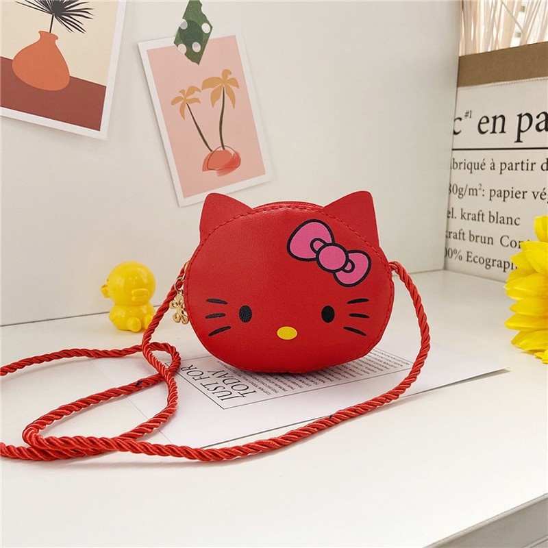 COD❤️Tas Anak Hello Kitty Cewek Yang Indah Anak Perempuan Kartun Lucu Tas Bahu Selempang Fashion Mini Messenger Bag PU Tas Kecil Coin Purse