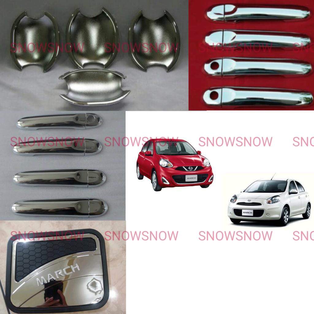 Paket Outer Handle Tank Cover Nissan March 1 2 Lubang 4pcs 5 pcs Chrome