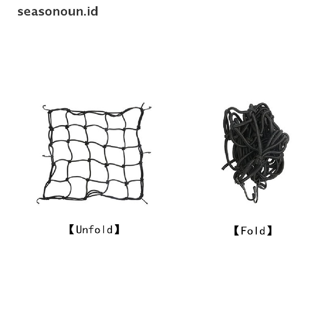 (seasonoun) Jaring Mesh Dengan 6 Hook Pengait Untuk Penyimpanan Barang Bawaan Motor Universal