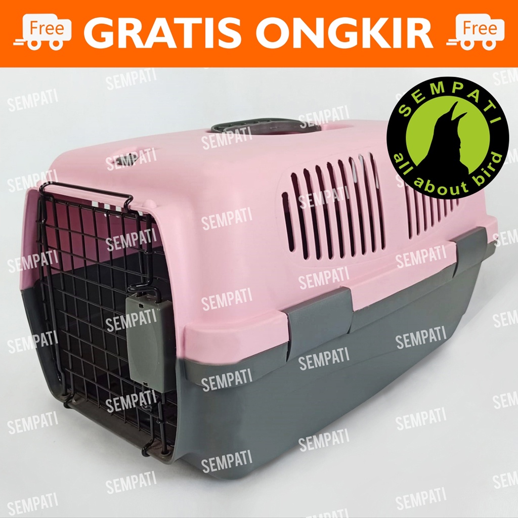 KANDANG KUCING / PET CARGO / PET CARRIER / KANDANG KELINCI / KANDANG MUSANG ADA TRAY PINTU BESI KDPE