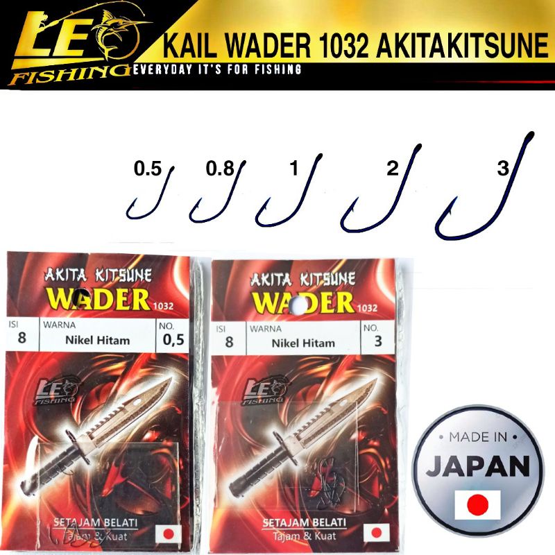 KAIL PANCING WADER AKITAKITSUNE TERSEDIA SIZE 0.5 0.8 1 2 3JAPAN QUALITY PRODUK