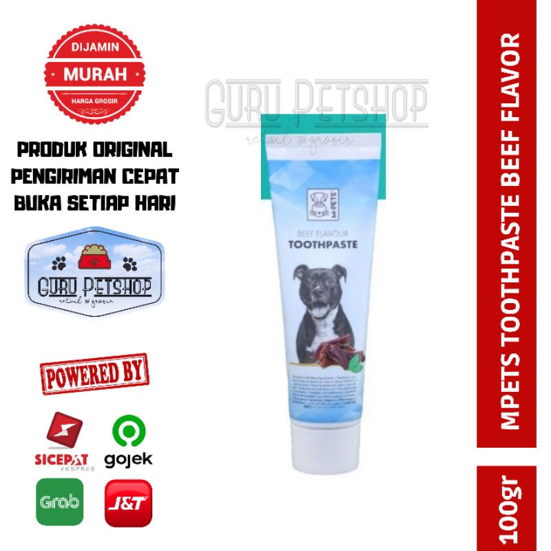 Mpets Toothpaste Beef Flavour 100gr Pasta Gigi Anjing Mpets Beef