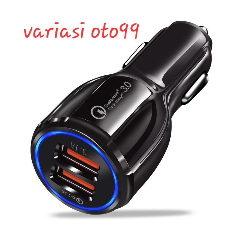 Car Charger Colokan Mobil 2 Port QC 3.0/3 1A