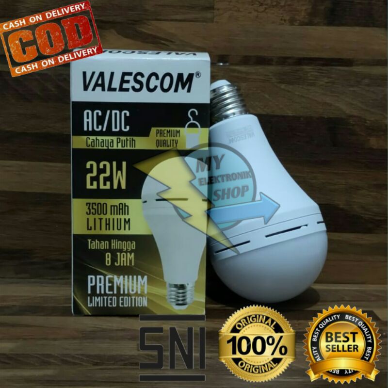 Bohlam Emergency/Lampu ajaib LED VALESCOM/PROBEST 22Watt AC/DC Tahan 8 jam LIMITED EDITION