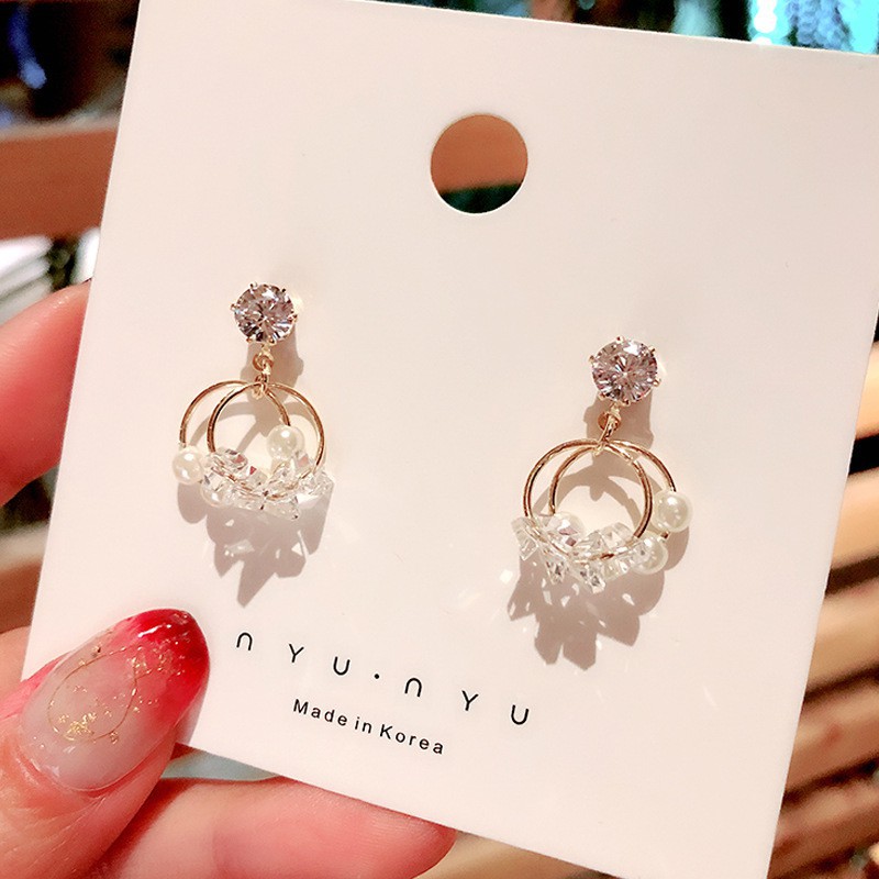 AZ060 Anting mutiara temperamen segar dan serbaguna dari Korea Selatan