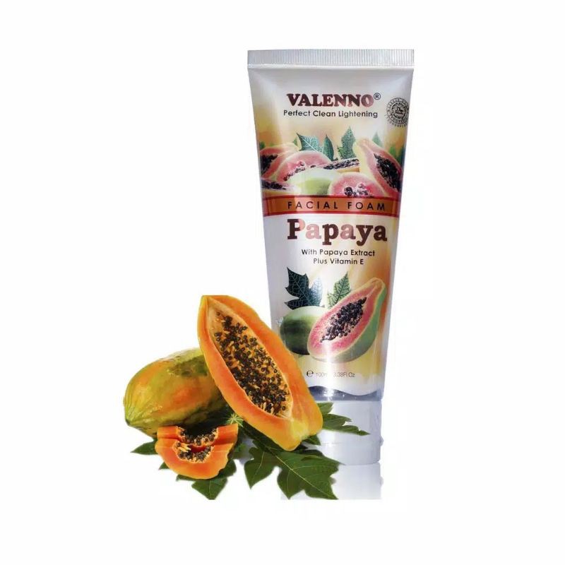 SABUN PEPAYA PENCERAH WAJAH - SCRUB WAJAH VALENNO FACIAL FOAM 100GR