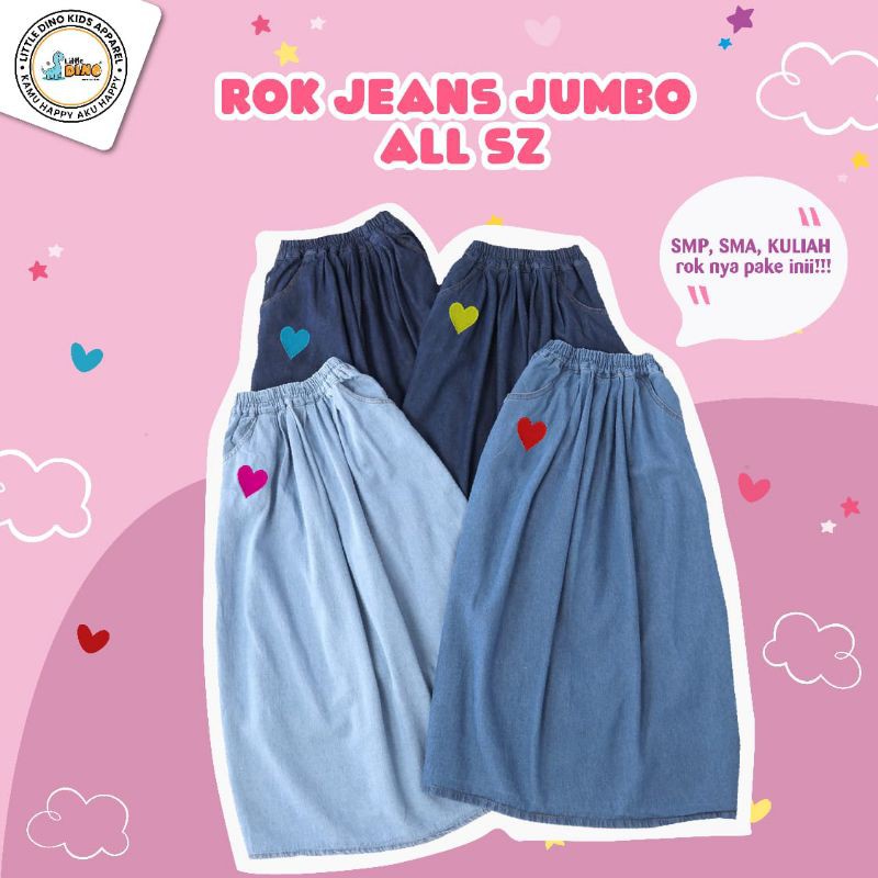ROK JEANS ANAK TANGGUNG ABG REMAJA CEWEK PEREMPUAN FASHION BRANDED LITTLE DINO MODIS KEKINIAN