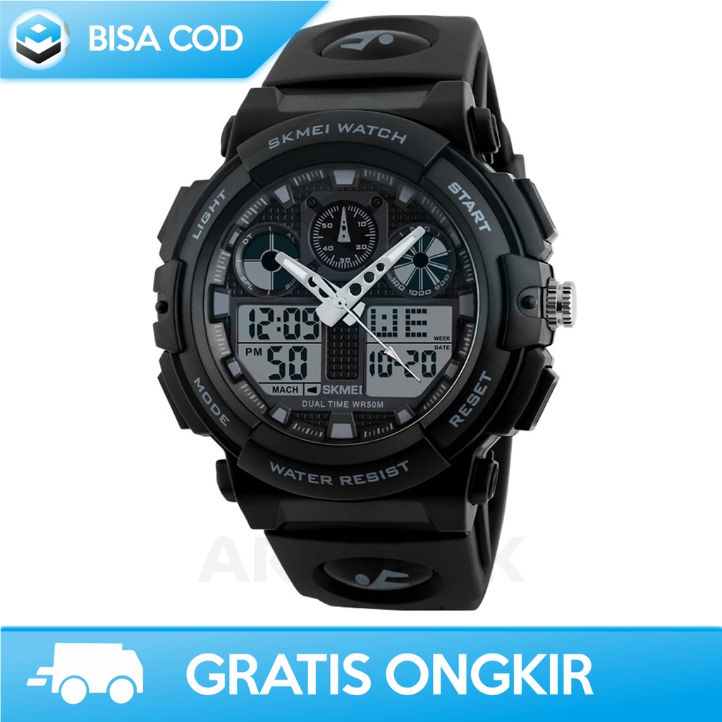 JAM TANGAN ANALOG DIGITAL COWOK SKMEI AD1270 ORI WATER RESISTANT MURAH