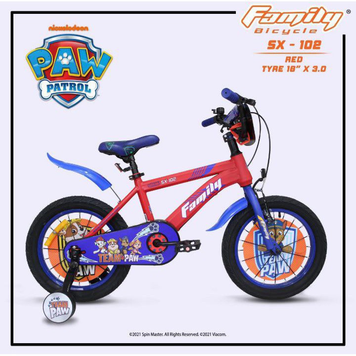 SEPEDA BMX 16" FAMILY PAW PATROL (SX 102) BAN 3.0