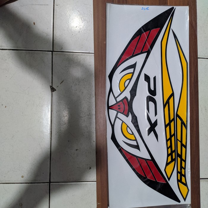 stiker mata elang PCX sticker cutting motor pcx - alis kuning TERMURAH