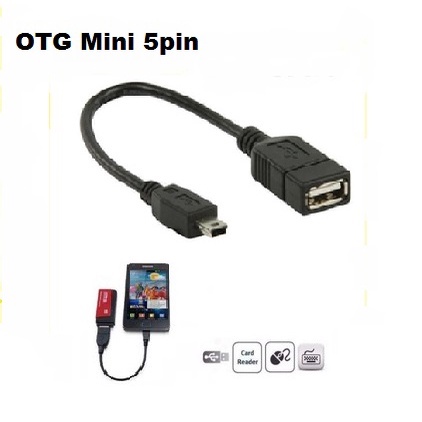 Kabel OTG Mini USB 5 Pin / OTG 5 pin Mini Kabel USB On The GO