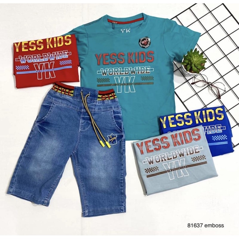 GROSIR 3set Setelan Jeans YESS KIDS 10-14 (5-8th)/Setelan Anak YESS KIDS/BOY SET