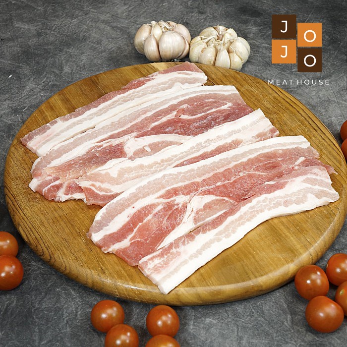 

IMPORT PORK BELLY SAMGYEOPSAL ORGANIK DAGING BABI SLICE SAMCAN FRESH SEGAR IRIS 2mm 5mm EMPUK PREMIUM FROZEN MEAT 2 5 mm