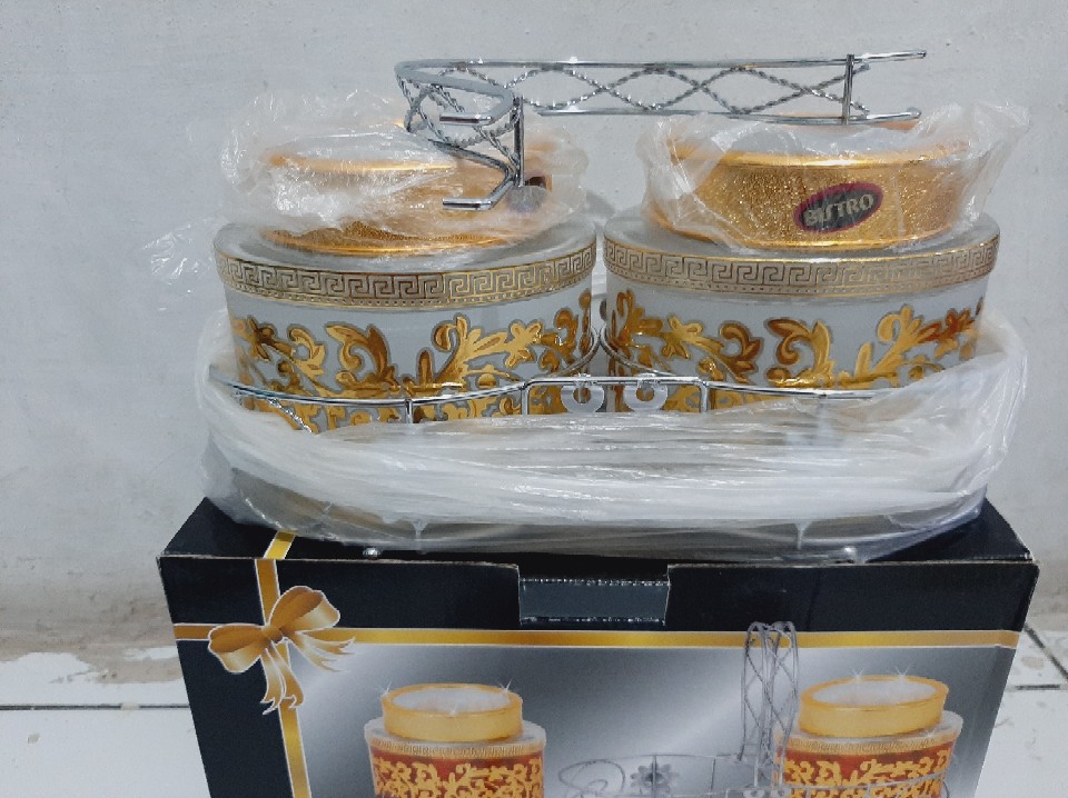 Toples Motif Set Isi 2 + Rak Stainless Bo-132