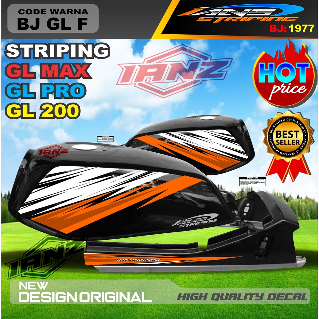 STRIPING COSTUM NON HOLOGRAM GL PRO GL MAX GL 100 / STIKER MOTOR GL TERBARU / STIKER MOTOR