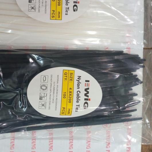 

⅍ Kabel Ties / Kabel Tis Uk. 20cm Tebal 4.8mm Warna Hitam / Putih EWIG - Putih ☉