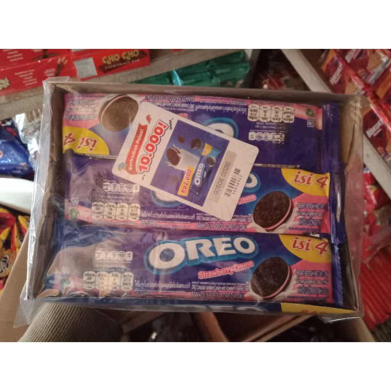 

Oreo Wafer Strawberry Creme 1 Bks 4 Keping × 12 Pcs