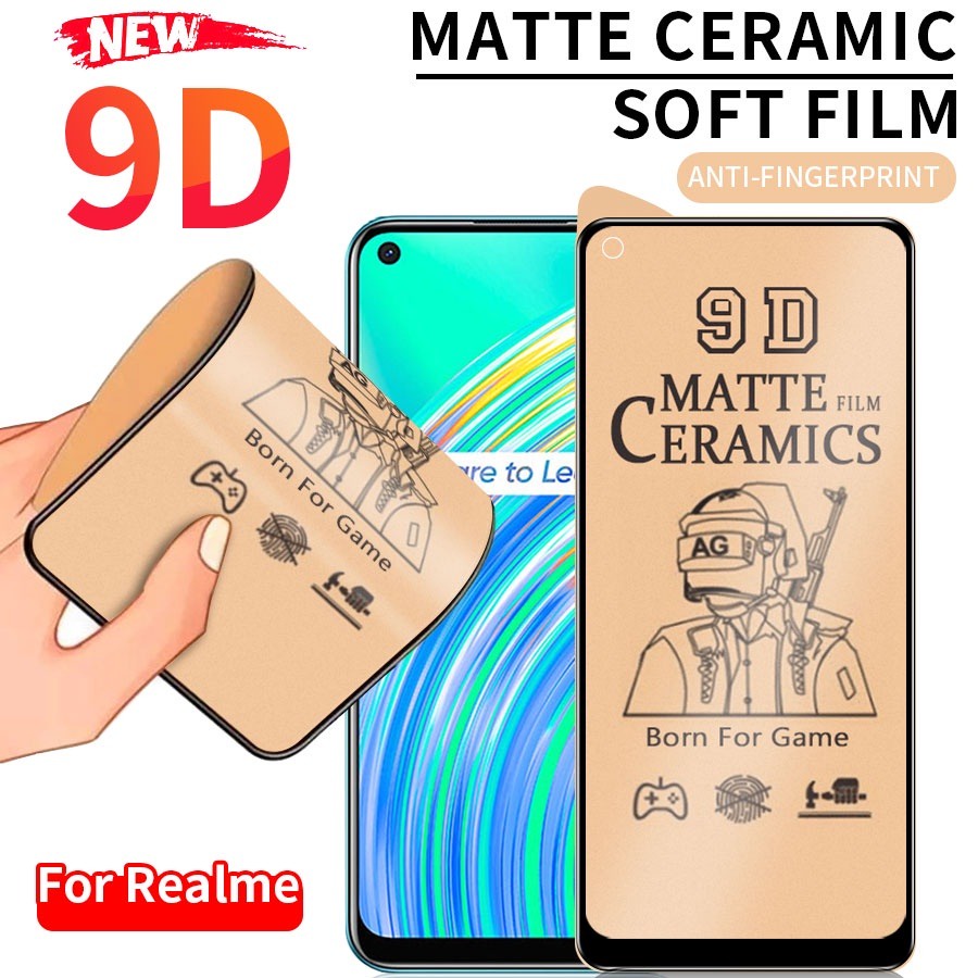 Tempered Glass Realme 9i 9 Pro 9Pro Plus Narzo 50 5G Bening Full Layar Ceramic Clear Matte Anti Blue Anti Spy Full Kaca