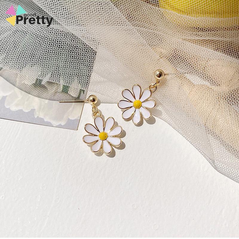 925 Silver Daisy Earrings Fashion Anting Pejantan Bunga Matahari Manis Segar - PD