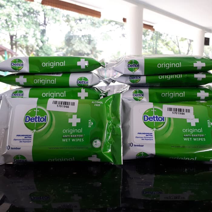 Dettol Wipes Original - isi 10 lembar - Tisu Basah Anti Kuman