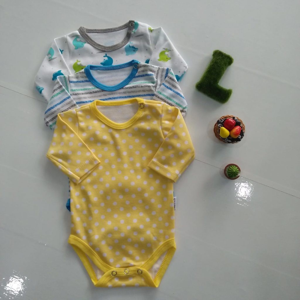 Jumper Lengan Panjang dan Pendek Baju Bayi isi 3pcs Little Q