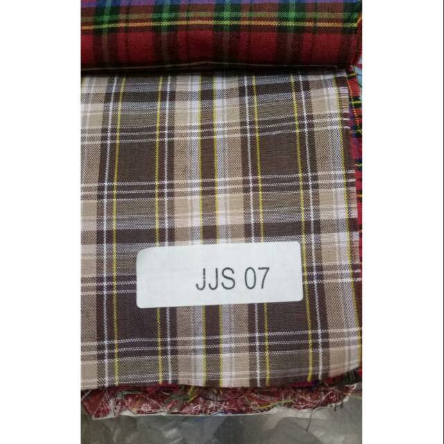 BAHAN KAIN KATUN YANDET YANDED KEMEJA SERAGAM KOTAK-KOTAK PRIA WANITA ANAK GULUNGAN METERAN (YARD)