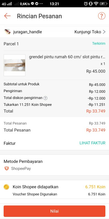 Grendel Pintu Rumah 60 Cm/ Slot Pintu Rumah 60 Cm/ Kunci Pintu Rumah/ Bolt