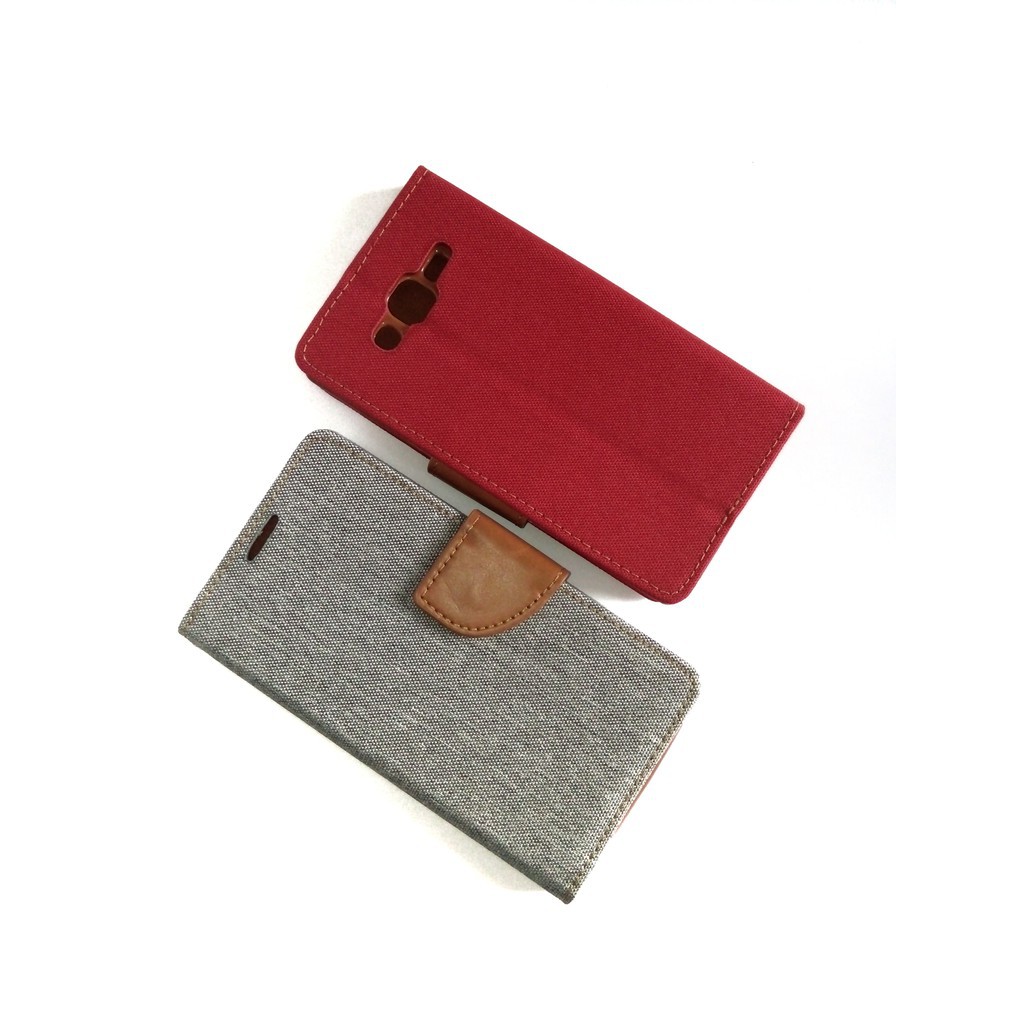 Case Samsung J5 2016 J510 Flip Cover Canvas Diary-Dompet Hp J5 2016 J510