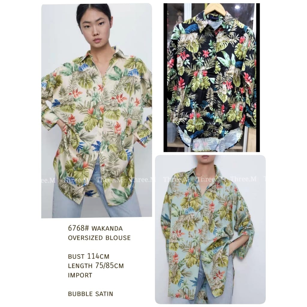 6768 KEMEJA WAKANDA OVERSIZED SHIRT PREMIUM IMPORTIR FASHION TERMURAH BAJU Impor GROSIR MURAH IMPORT