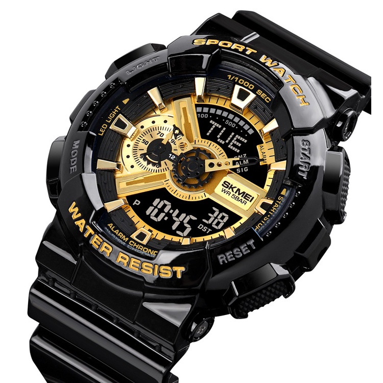 Jam Tangan SKMEI 1834 Fashion Digital Watch Men Shockproof Waterproof Dual Wristwatches LED Chrono