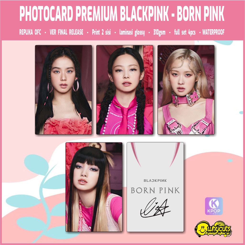 PHOTOCARD SET PC KPOP UNOFFICIAL BLACKPINK &quot;PINK VENOM&quot; / PRINT 2 SISI / GLOSSY / 4 PCS / WATERPROOF