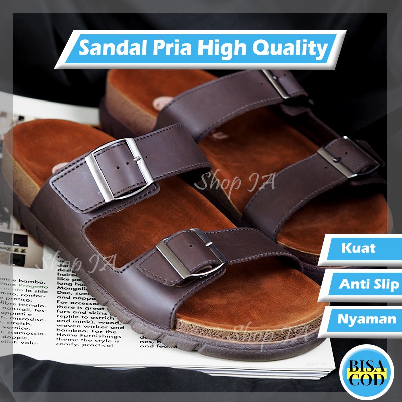 Sandal Kasual Pria Sendal Cowok Casual Sendal Laki Laki Dewasa Terbaru Bandung Kekinian 2021 A11