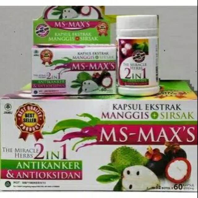 Jual Kapsul Ekstrak Manggis Plus Sirsak Ms Max Ms Maxs Darusyifa Acemaxs Shopee Indonesia 