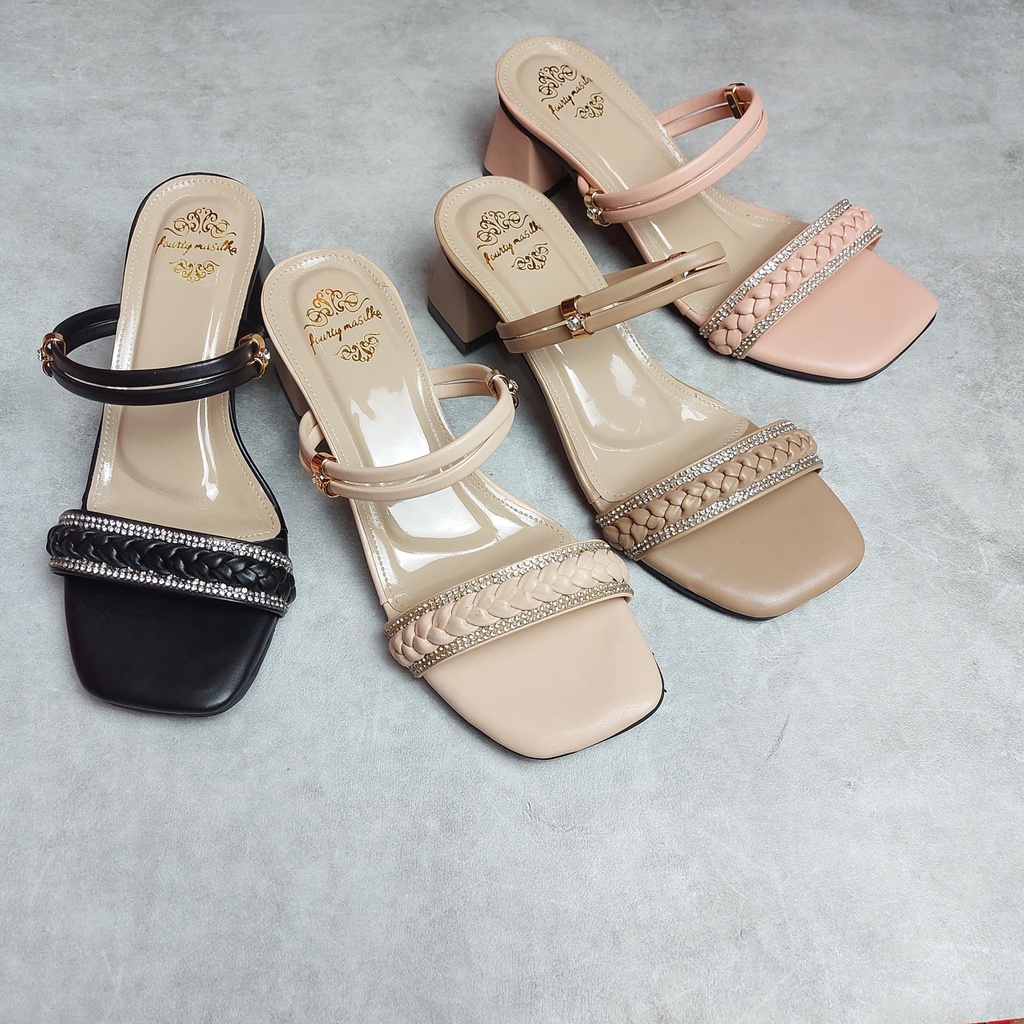 Sandal Heels Hak Tahu Wanita 5 cm ALB-46