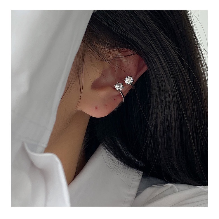 Anting Klip Tanpa Tindik Hias zircon Gaya simple Untuk Wanita