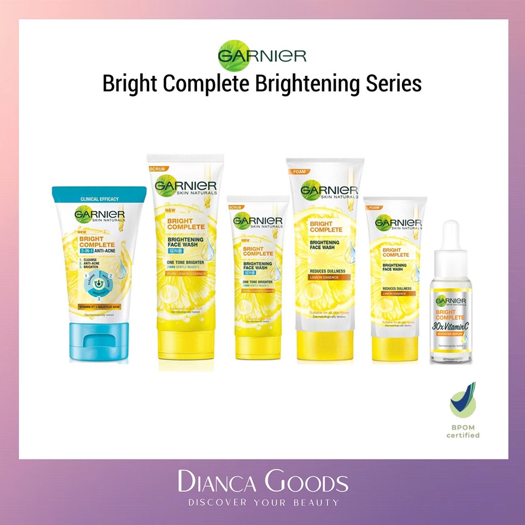 Garnier Bright Complete Brightening Series | Anti-Acne Cleanse / Face Wash Foam / Face Wash Scrub / 