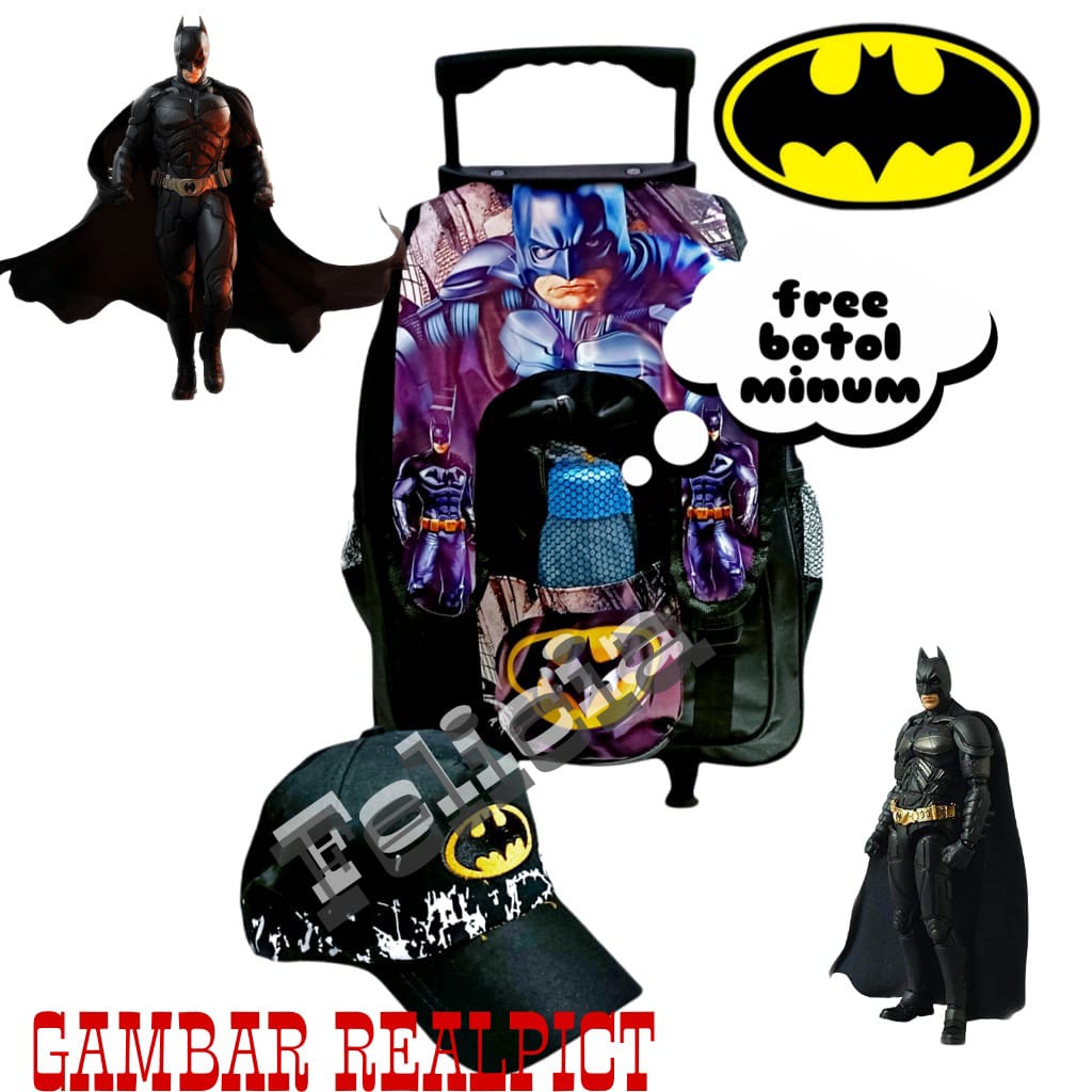 Ransel Troly Botol Tengah Batman + Topi Terbaru