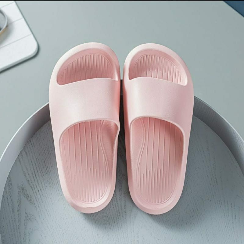 Sandal Wanita Slip On Sandal Cewek Korean Style Murah Empuk Anti Selip Sendal Bahan EVA Karet Polos 31 - 40