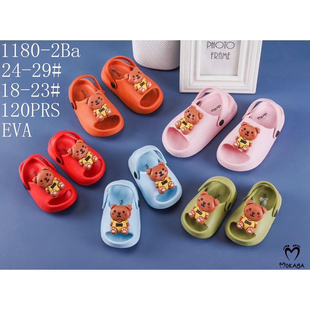 Sandal Let Slop Jelly Anak Cewek Cowok Boneka Bear 3D Super Lucu Cantik Keren Import Mokaya / Size 24-29 (1180-2Ba)