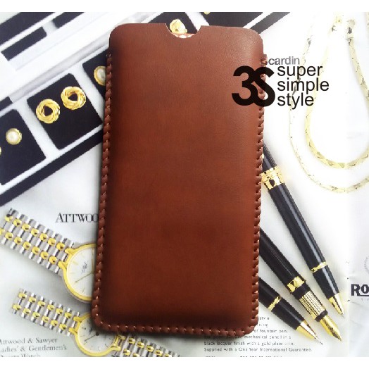 Leather Case Pouch Oppo A5 2020 Sleeve HP 6,5 inch Bisa Custom Ukuran Bahan Lembut