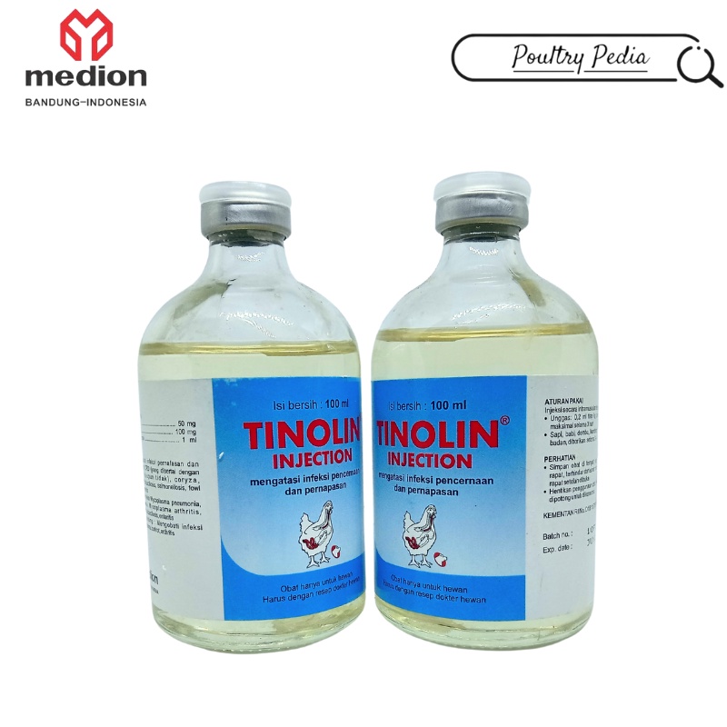 TINOLIN INJEKSI 100 ml Medion Obat Infeksi Unggas Sapi Babi kambing