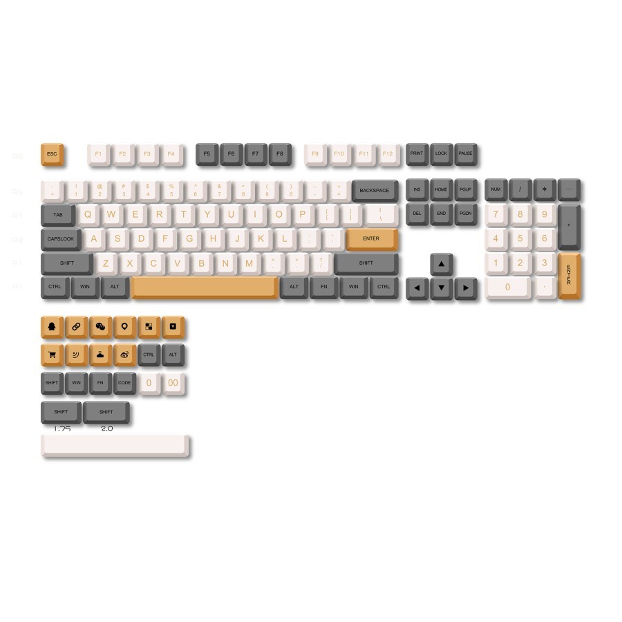 Paradox Gaming ZS-7 / ZS7 Dye-sub Keycaps 125 set XDA Profile