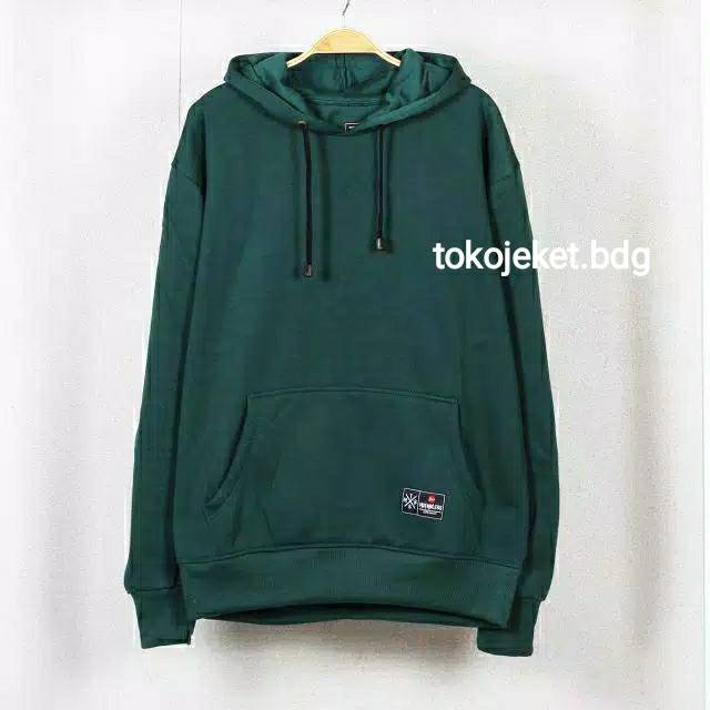 Sweater hoodie distro premium mothbless polos warna hijau army size m l xl xxl