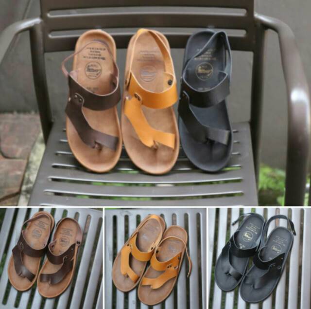 SANDAL KULIT PRIA 05 CEVANY BLACK BROWN TAN KULIT SAPI ASLI ORIGINAL HANMADE BANDUNG