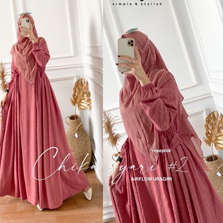 CHIKA SYARI #2  By NABTIK gamis airflow uragiri LD 110 Gamis syari ▫ Aq31au22ᴹ