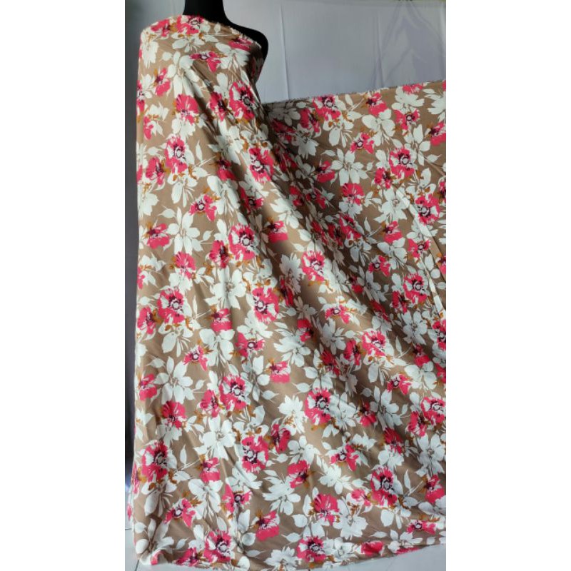 Kain Rayon Flowerist Red harga per 0.5m